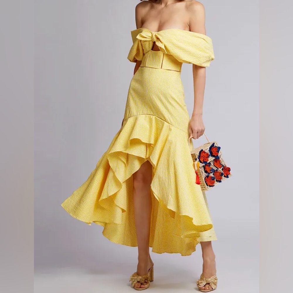 Jonathan Simkhai off the shoulder high low dress